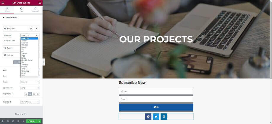 Elementor Social Icon